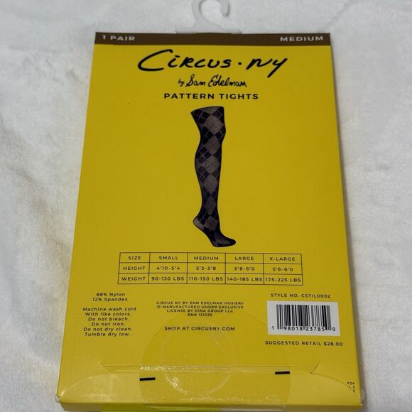 Sam Edelman Circus New York tights argyle print size Medium - Picture 5 of 10